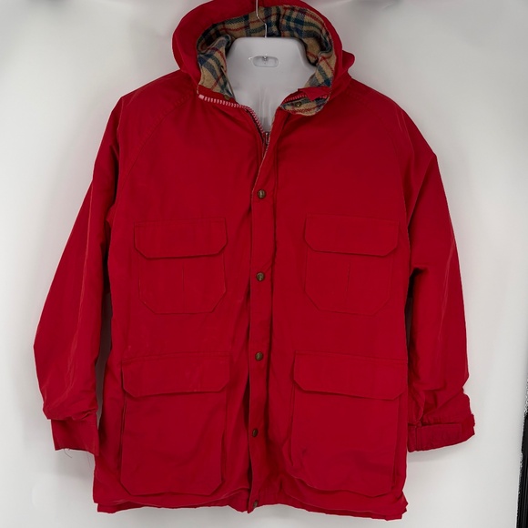 Lands End Wool Lined 60/40 Winter Mountain Parka Red Mens Large/XL USA Vintage - Picture 1 of 15